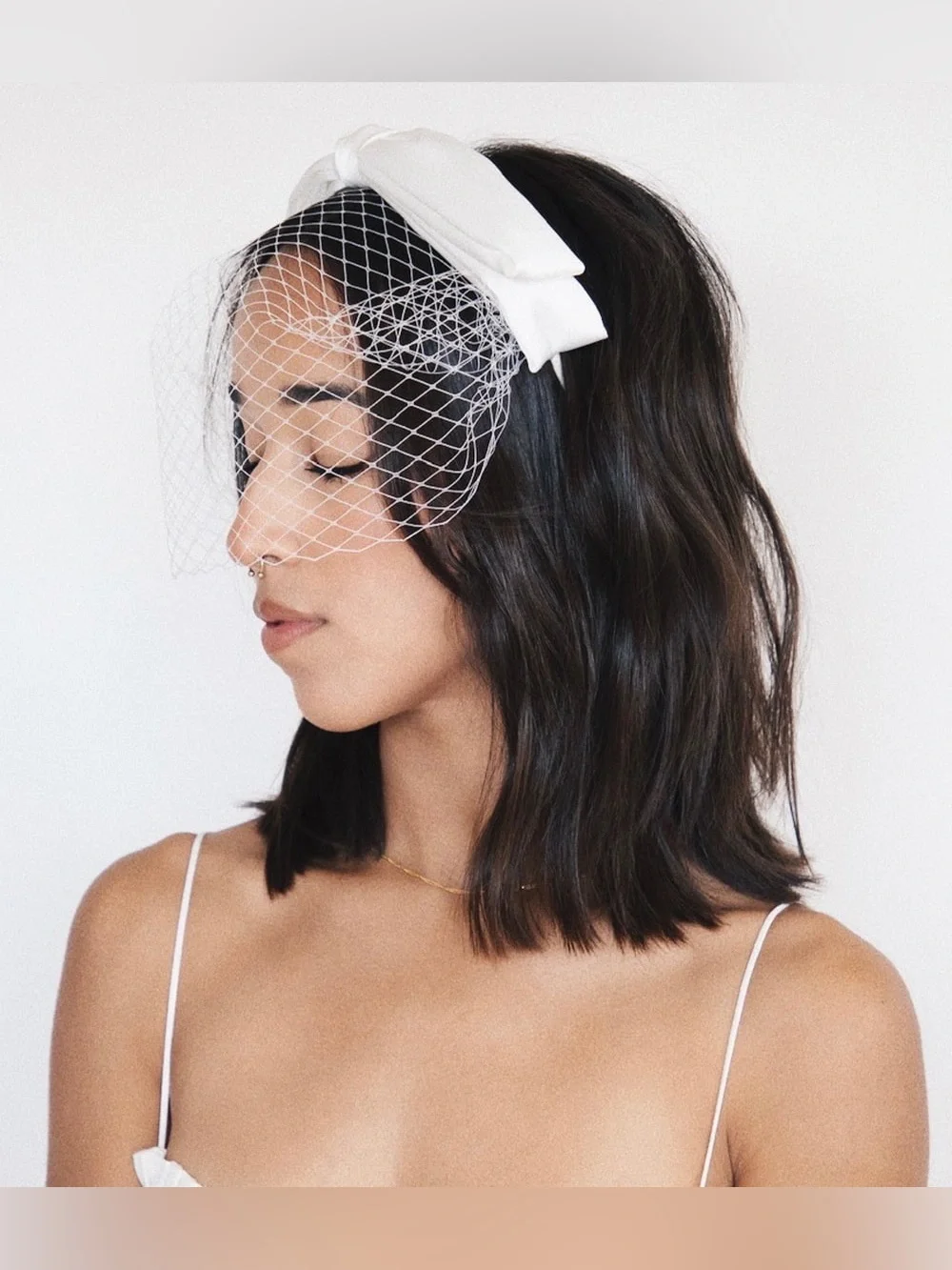 Kristin Ess Veil Headband Bright White
